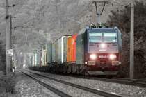 Nochmals der LTE Containerzug 43937 von Duisburg nach Graz gezogen von der MRCE 185 545-1 am 6.10.2005. Diesmal etwas st�rker gezoomt und ein wenig nachberbeitet.