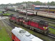 742 294-2 und 742 357-7 stehen im Bw Cheb, am 25.09.10. Foto entstand von der Fu�g�ngerbr�cke aus.