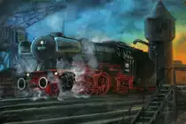 Manfreds Rail Art:  BR 23 im BW ; Acryl, ca. 30 x 41 cm; weitere Eisenbahnbilder auf Manfreds Rail Art: http://www.atelier-manf.ch/railart_home.htm

