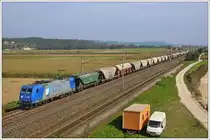 Mit 3 Stunden Versp�tung ist die 185.529 am 24. September 2010 vor dem GAG 47192 zum Zugendbahnhof Rotterdam unterwegs und konnte �stlich von Amstetten abgelichtet werden.