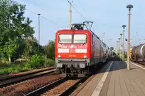 CALAU/KALAWA (Landkreis Oberspreewald-Lausitz), 23.09.2010, 112 189 als RE2 nach Berlin Hbf bei der Einfahrt
