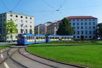 P3/p3 Traktion 2010+3004 als Linie 27 Petuelring am Karolinenplatz