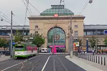GT8N 508 als Linie 1 Rheinau am Mannheimer Hauptbahnhof