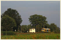 Triebwagen der ODEG auf der Strecke G�rlitz-Hoyerswerda beim Abzweig S�richen, 24.09.2010