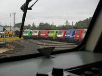 Werbelok Parade aus der Sicht von der 217 001 in Osnbr�ck am 19.9.10