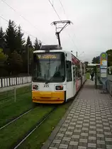 Mainzer Stra�enbahn Wagen 215 in Hechtsheim am 02.10.10