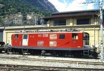 MGB exFO - HGe 4/4I 32 am 02.08.1994 in BRIG - Zahnrad-LOKOMOTIVE - �bernahme 19.02.1941 - SLM3724 - 911 KW - Gewicht 48,60t - L�P 14,20m - zul�ssige Geschwindigkeit 55/30Z km/h
