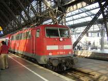Die BR 111 008-9 mit RE160 im K�lner Hauptbahnhof.