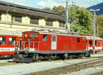 MGB exFO - HGe 4/4I 33 am 07.10.1996 in BRIG - Zahnrad-LOKOMOTIVE - �bernahme 31.02.1941 - SLM3725/MFO - 911 KW - Gewicht 48,60t - L�P 14,20m - zul�ssige Geschwindigkeit 55/30Z km/h
