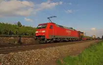 RAILION DB Logistics 152 106-1 (152 106-1 D-DB) mit einem gemischten G�terzug Richtung Koblen, bei Erbach (Rheingau); 01.10.2010