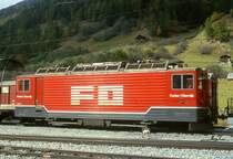 MGB exFO - Ge 4/4 82 am 11.10.1996 in OBERWALD - Elektro-LOKOMOTIVE - Baujahr 1979 - SLM5146 - 1700 KW - Gewicht 50,00t - L�P 12,90m - zul�ssige Geschwindigkeit 90 km/h - Hinweis: noch alte Lackierung, 1979/80 Leihlok bei der RhB
