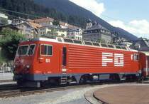 MGB exFO - HGe 4/4II 101 Name: VILLE DE SION/SITTEN am 01.06.1993 in DISENTIS - Zahnrad-LOKOMOTIVE - Baujahr 1986 - SLM5284/BBC - 1836 KW - Gewicht 64,00t - L�P 14,78m - zul�ssige Geschwindigkeit 90/Z30 km/h - Hinweis: noch alte Lackierung
