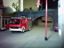 Die Feuerwehr durchfuhr soeben die Bahnunterf�hrung des MBC Rankweil.