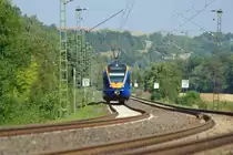 Ganz allein auf weiter Flur... Cantus Flirt 427 553 als R7 nach Bebra. Aufgenommen am 25.08.2010 kurz vor Wehretal-Reichensachsen.