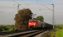 Railion 189 057-3 (189 057-3 D-DB) mit einem gemischten G�terzug Richtung Wiesbaden, bei Erbach (Rheingau); 06.10.2010