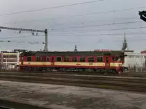 Der 854 026 am 03.04.2010 bei einer Rangierfahrt im Pilsener Hbf. 