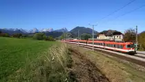 4010 009 der �GEG (�sterreichische Gesellschaft f�r Eisenbahngeschichte), f�hrt als Planstrom SDZ von Linz nach Bischofshofen. 
Windischgarsten 4.10.2010
