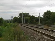 Die KBS 580 bei Ingersleben in der N�he von Erfurt. Die Strecke verl�uft zwischen Erfurt Hbf und Neudietendorf 3 dreigleisig; 04.09.2010