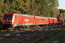 Railion 185 221-9 mit DB Notfallzug am 4.10.10 in Ratingen-Lintorf
