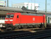 185 064-3 mit Milit�rzug der US Army,wartend im Bf. Neuwied