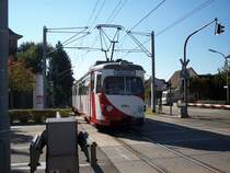 Stra�enbahn als fahrschule unterwegs in Weinheim.