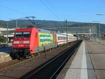 101-029 schiebt am 18.10 ihren IC2371 von Frankfurt a. M nach Konstantz, wenn sie im Plan bleibt f�hrt sie morgen IC2370 von Konstantz nach Frankfurt a. M.