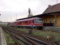 Einer der wenigen 628.2 im ostdeutschen Raum ist soeben aus Richtung Aken in K�then angekommen.