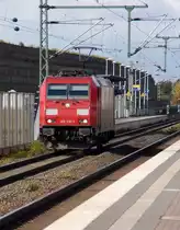 185 319-1 auf dem Weg nach Nievenheim als LZ um dann mit einem G�terzug wieder durch Allerheiilgen zur�ck zu fahren.