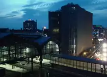 Ein Juliabend in Berlin. Blick auf den Bahnhof und die Friedrichstra�e. 29.7.2009