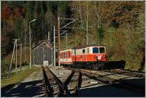Fast geschafft - nur noch wenige Meter hat die 1099 004 zu bew�ltigen, um ihren R 6835 nach Laubenbachm�hle zu bringen. 29.10.2010, Einfahrt Laubenbachm�hle.