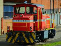 V32.01 von Railogic im Talbot-Bombardier Werk in Aachen. Die Lok, eine MaK G 320 B, verrichtet Rangieraufgaben hier im Werk und ist eine Dauerleihgabe des in D�ren ans�ssigen Unternehmen. Das Bild wurde am 26.08.2010 durch den Zaun von der Krantzstrasse aus gemacht.