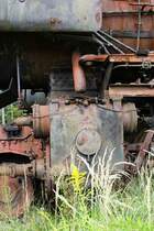 Detailaufnahme von 52 8102 am 04.09.2010 im ehemaligen BW Falkenberg oberer Bahnhof. Die Sammlung war dieses Jahr leider nur an diesem einem Wochenende zug�nglich.

