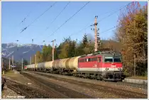 Zuglok 1142.613 und Nachschiebelok 1142.638 bringen den �lzug SRID 90123 von Stadlau nach Puntigam sicher �ber den Semmering. Aufgenommen im Bf. Eichberg, 30.10.2010