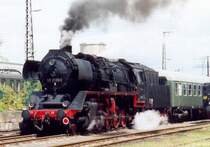 BR 50 3708 als Schlu�lok eines Pendelzuges zwischen dem BW Dresden Altstadt und dem Dresdner Hauptbahnhof zum Dampflokfest Dresden.