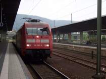 Br 101 105 mit IC  bei der einfahrt in Heidelberg Achtung Taube!!! 