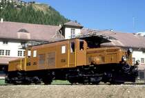 RhB - Ge 6/6I 407 am 06.09.1994 in BERG�N - STRECKEN-LOKOMOTIVE - �bernahme 16.09.1921 - SLM2839/BBC1886/MFO - 940 KW - Gewicht 66,00t - L�P 13,30m - zul�ssige Geschwindigkeit 55 km/h. 1984a - 05.03.1886 an SGB Z�rich - 18.05.1994 an ABC Berg�n. Hinweis: als Denkmallok auf Gleisst�ck aufgestellt in Bahnhofsn�he Berg�n
