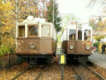 Der  Alioth  TW 105 ex.Dermulo-Fondo-Mendel Bahn,steht abfahrbereit in Oberbozen/Soprabolzano,links Wagen Nr.12(1908)25.10.05