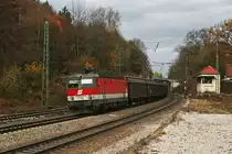1144 269 mit einem G�terzug am 06.11.2010 in A�ling.