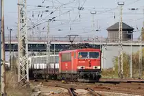 155 258 kommt am 23.10.2010 in den Bahnhof Angerm�nde gerollt