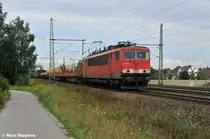 Leichtes Spiel hatte 155 107-6 mit ihrerm kurzen gemischten Zug nach Seelze (06.08.10 Dedensen-G�mmer)