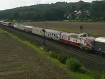 Der TEE (BR 601) ist am 14. August 2010 auf seiner �berf�hrungsfahrt von Leipzig nach Augsburg auf der Frankenwaldbahn bei Oberlangenstadt unterwegs.