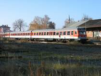 614 005-7 als Leerreisezug von M�nchberg nach Hof Hbf kurz vor der Ausfahrt in M�nchberg