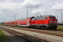 Die 218 465-3 in M�hldorf am 02,08,10