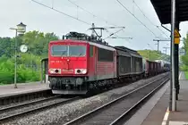 155 146-4 mit gem. G�terzug bei der Durchfahrt durch den Bf Bonn-Oberkassel - 08.10.2010