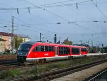 Ein Desiro verlässt als RB nach Haßfurt auf Gleis 5 den Bamberger Bahnhof. (22.10.2010)