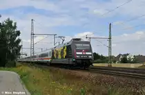 Aufgrund einer Umleitung fuhr 101 141-0 mit ihrem IC via Seelze Rbf zum Hbf von Hannover (06.08.10 Dedensen-G�mmer)