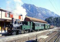 RhB DAMPF-GmP 3531 f�r Dampffreunde der RhB von Landquart nach Filisur am 23.04.1999 in Reichenau mit Dampflok G 3/4 1 - B� 2060 - D� 4052II - E 6604 - E 6605 - Kk 7046.
