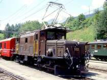 RhB - Ge 6/6I 412 am 04.07.1999 in FILISUR - STRECKEN-LOKOMOTIVE - �bernahme 27.11.1925 - SLM3045/BBC2242/MFO - 940 KW - Gewicht 66,00t - L�P 13,30m - zul�ssige Geschwindigkeit 55 km/h. 
