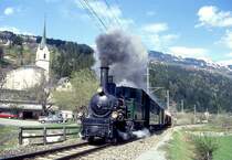 RhB DAMPF-GmP 3531 f�r Dampffreunde der RhB von Landquart nach Filisur am 23.04.1999 bei Cazis mit Dampflok G 3/4 1 - B� 2060 - D� 4052II - E 6604 - E 6605 - Kk 7046.
