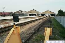 Das Ende der Normalspur. Der Kaliningrader Bahnhof verf�gt seit einigen Jahren auch wieder �ber 2 normalspurige Bahnsteiggleise.